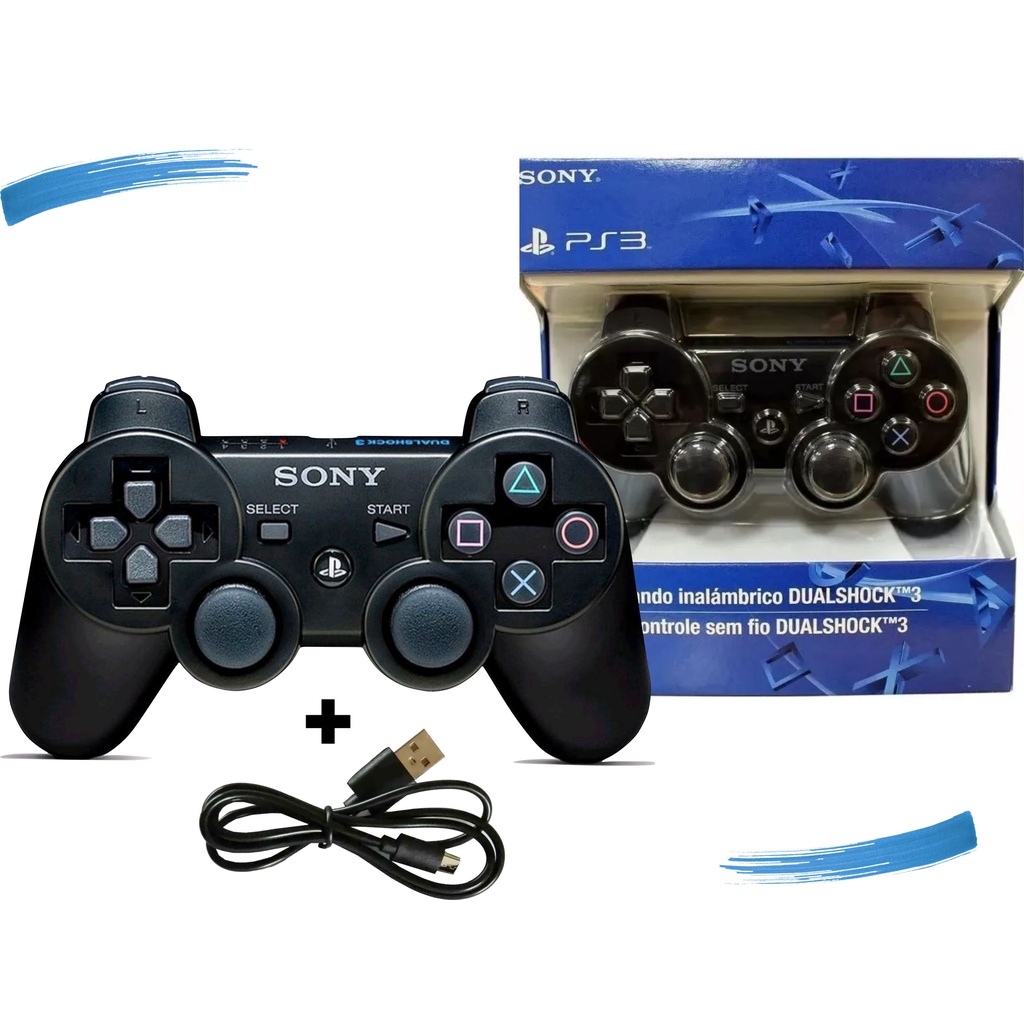 Controle PS3 Original Dualshock 3 Playstation 3 Preto - Sony