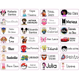 Para você recortar! Etiqueta de Identificação Personalizada Para Roupas Personagens Apliques Termocolantes Patches