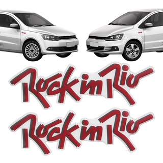Par Adesivo Emblema Rock In Rio Resinado Fox Gol Saveiro
