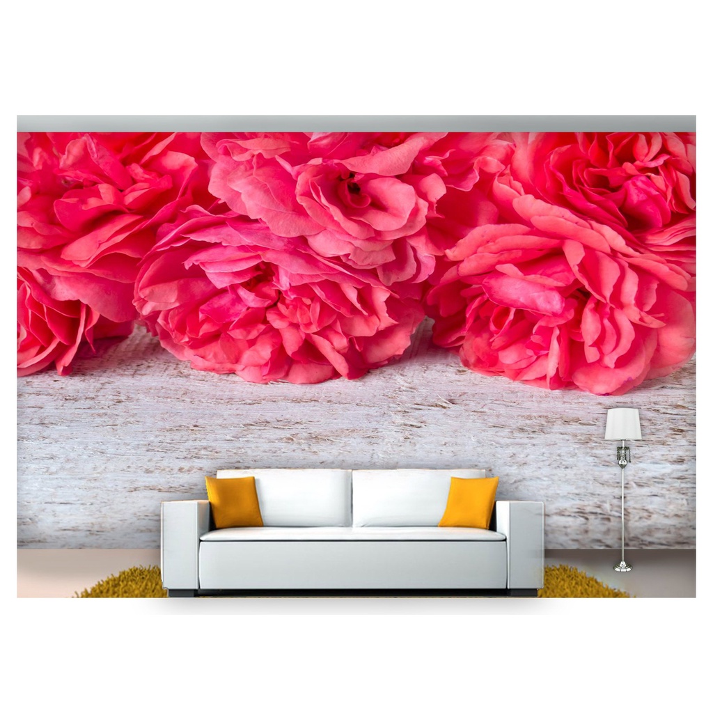 papel de parede Flores Rosas Romantico 3D 6m² NFL206