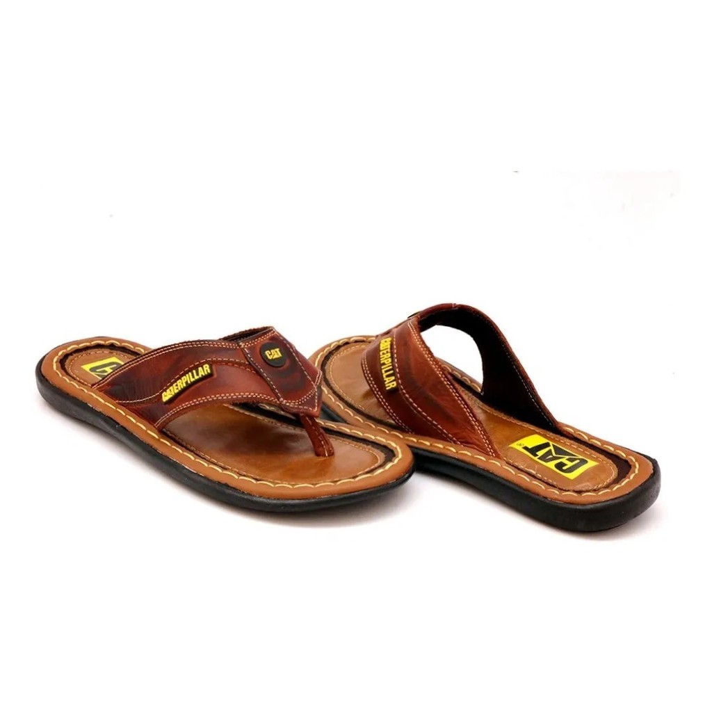 Chinela caterpillar masculina toda em couro legitimo macia em Oferta na Shopee