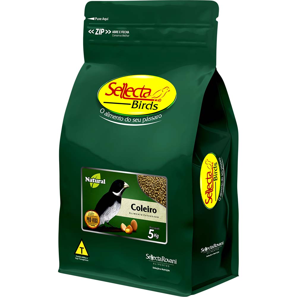 Sellecta Ração Extrusada Natural Criador 5kg Alimento Completo Coleiro Bigodinho Papacapim Pixoxó