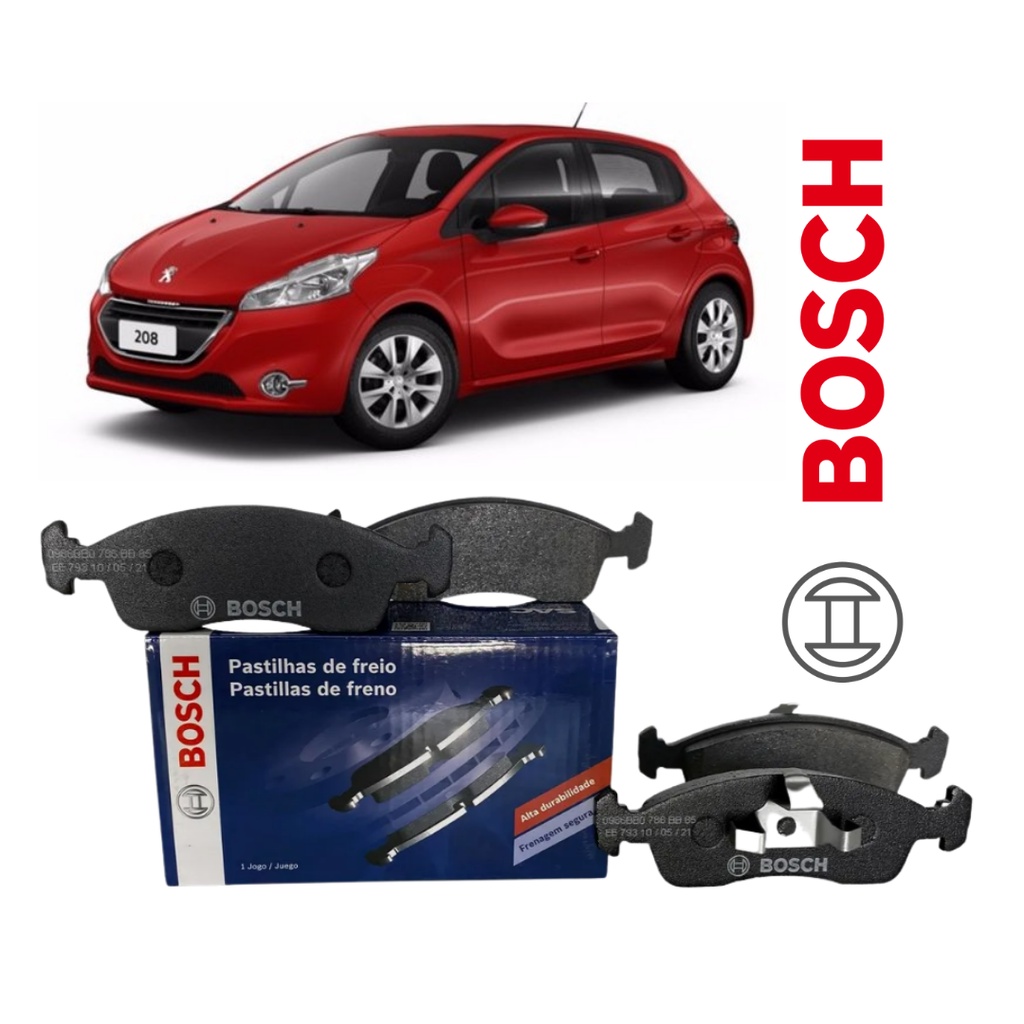Jogo de Pastilha Freio Original Bosch Peugeot 208 1.5 16v