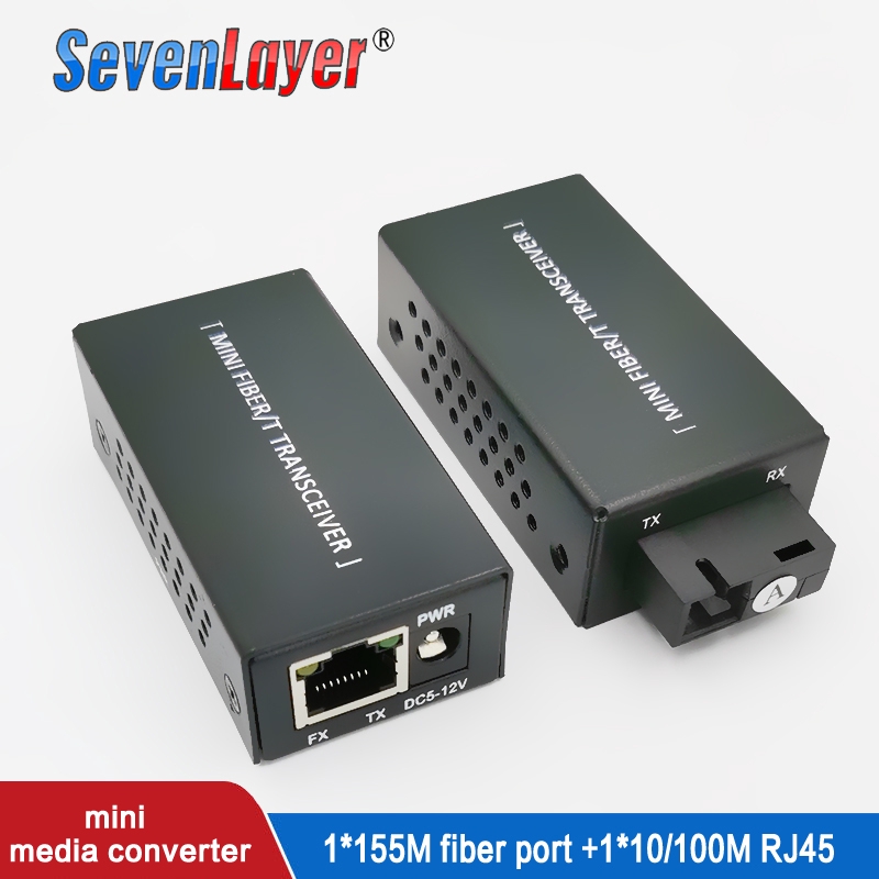 1Pairs Conversor De Mídia De Fibra Óptica Transceptor Htb-3100 20 km Sc-10 / 100 M Single-Mode De Fibra Ótica Única