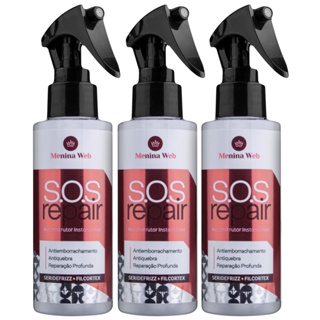 Kit 3x Reconstrutor Instantâneo S.O.S Repair 120ml Menina Web em Oferta na Shopee