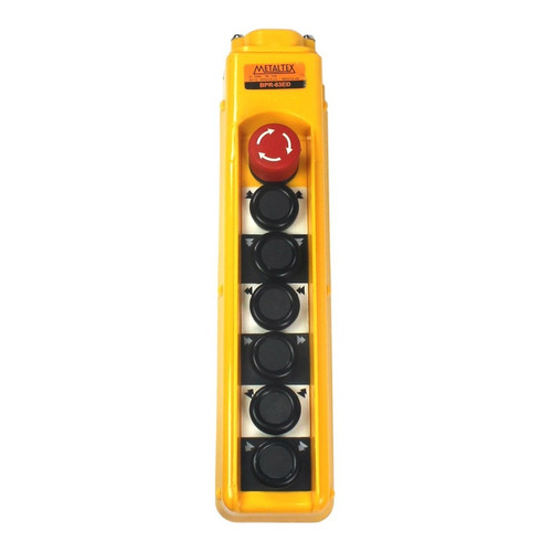 Botoeira Para Ponte Rolante 3 Eixos Bpr-63ed 6 Botões + Emer