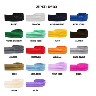 ziper por metro n 6 fino tradicional