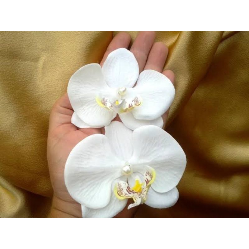 2 presilhas de orquídea com pérola para Noivas madrinhas de casamento fotos  | Shopee Brasil