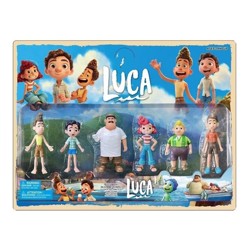 Kit do luca infantil exclusivo com 6 personagens Pixar Luca Alberto Giulia Modelo Anime