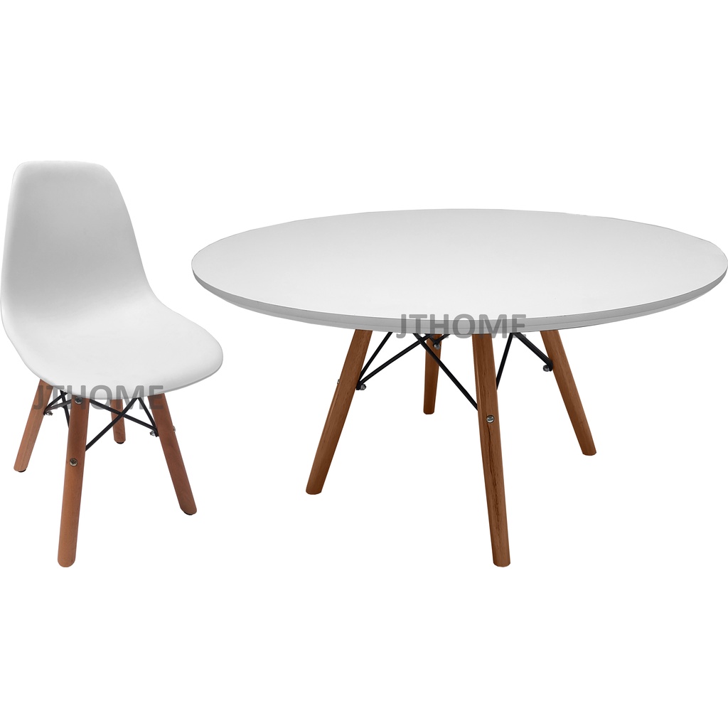Kit Infantil Mesa redonda 80cm Eiffel + Cadeira Suporte Eiffel Criança Top