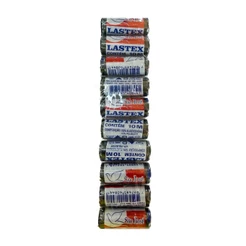 lastex Fio Elástico São José 10 metros (kit com 10 unidades) para mega hair e costura Preto e Café