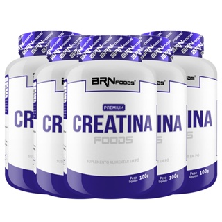 Kit 5x Creatina 100g - BRNFOODS 500g de creatina com maltodextrina de rápida absorção em Oferta na Shopee