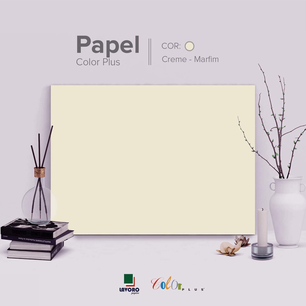 Papel Color Plus G X Creme Marfim Folhas Shopee Brasil