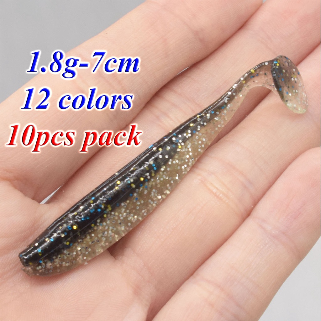 10 pçs / lote Silicone Shiner Iscas de pesca macias Jigging Isca ...