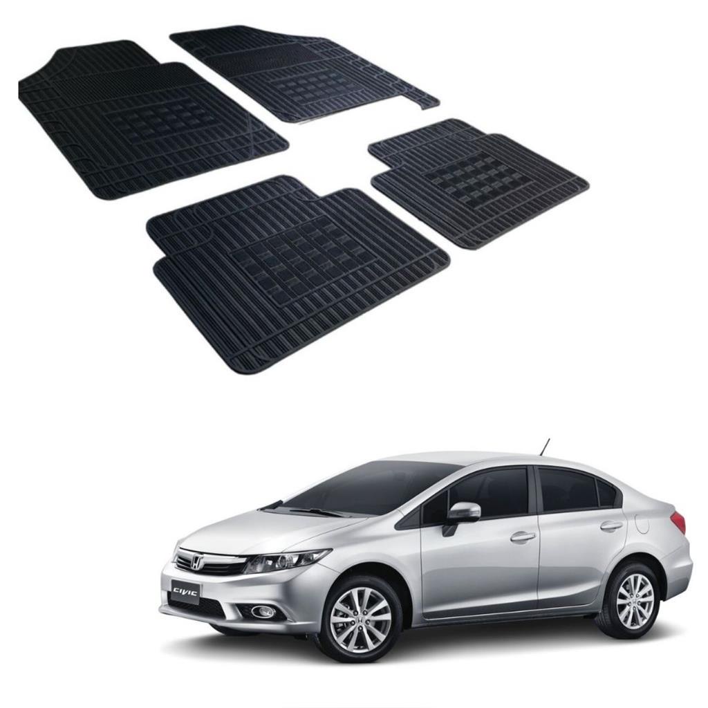 Jogo 4 Pecas Tapete Automotivo Especifico Honda Civic ate 2016 100% Borracha Borcol