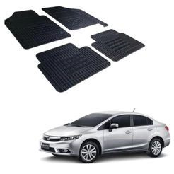 Jogo 4 Pecas Tapete Automotivo Especifico Honda Civic ate 2016 100% Borracha Borcol