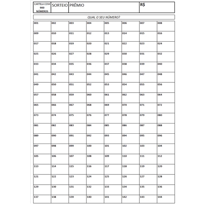 Lista De Rifa De 100 Numeros Para Imprimir Rifa Numer 6175