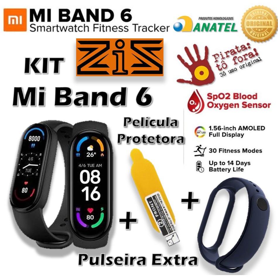 Xiaomi Mi Band 6 ORIGINAL XMSH15HM Português BR Smartband Smartwatch ...