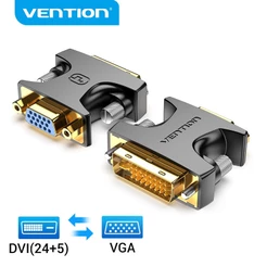 Venção DVI Adaptador Macho Para Fêmea VGA Bidirecional-I 24 + 5 1080P 60HZ Conector Extensor De Projetor De TV