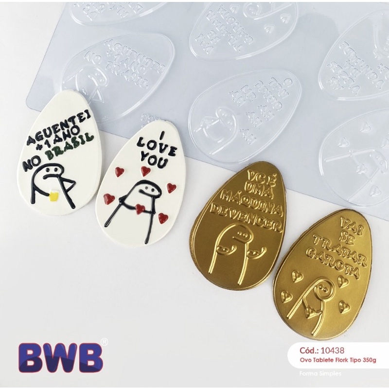 forma bwb ovo de páscoa flork meme tablete 250/350/500g aplique - Home & Living