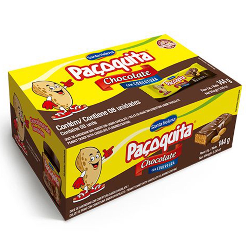 Paçoquita Coberta com Chocolate 144g - Santa Helena