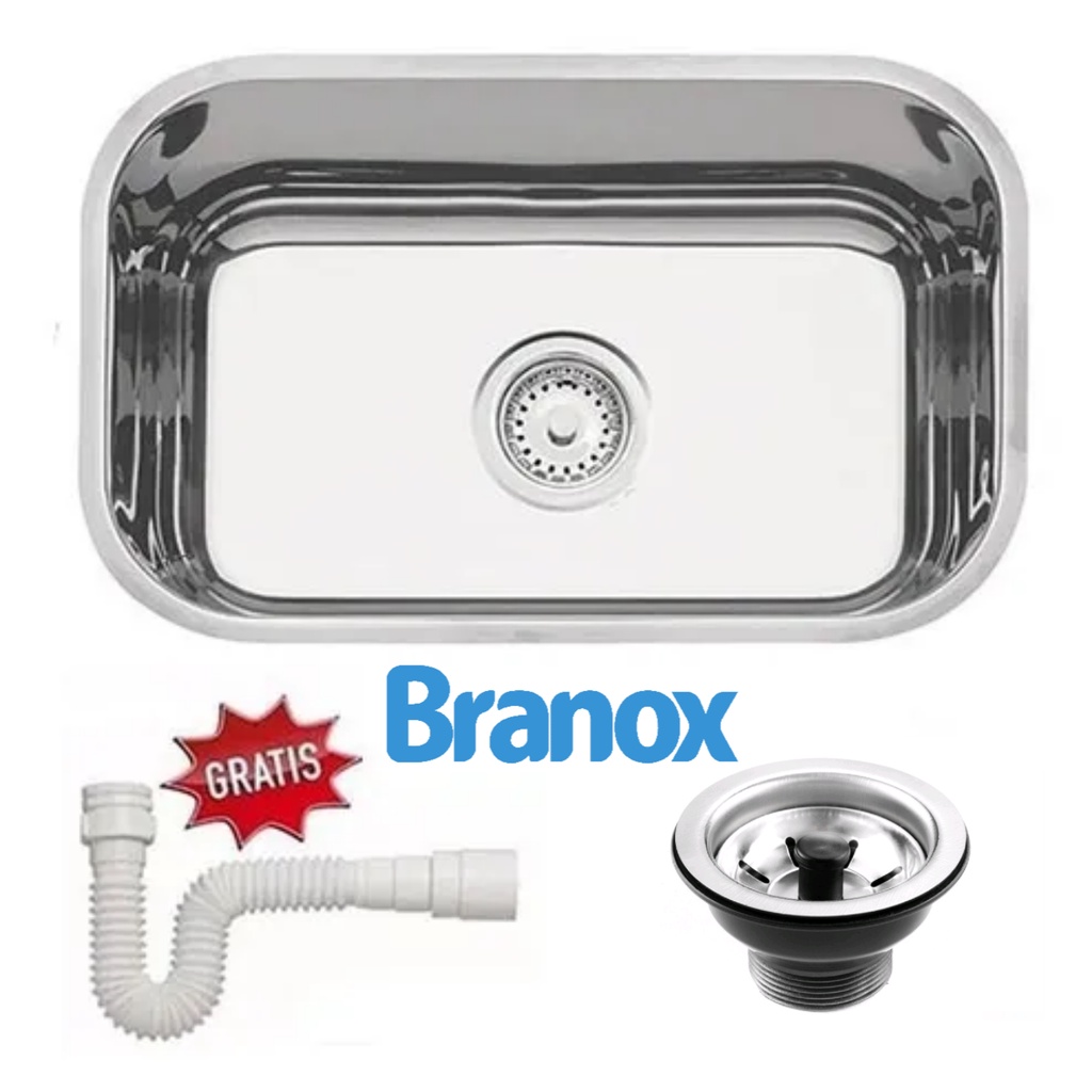Cuba Cozinha Inox 46x30x11 Cm Aço 430 De Embutir Retangular Pia De 20 ...