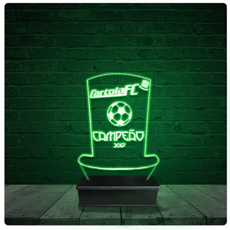 Luminária Abajur Acrílico Troféu personalizado Campeonato
