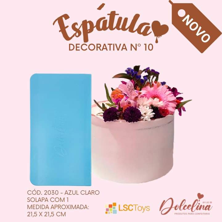 Espátula 21,5cm x 12,5 N°10 Utilidades De Confeitaria P/Bolos Biscoitos  Dulcelina Ref:1994