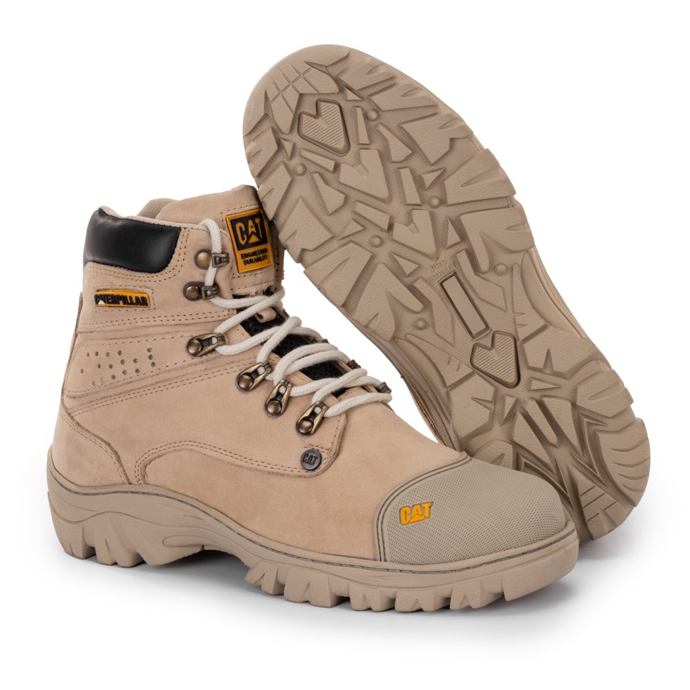 Bota Caterpillar Original Couro Nude Masculina Palmilha gel Confortável. em Oferta na Shopee