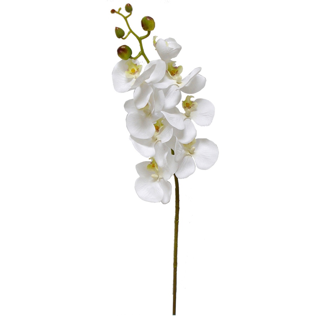 Orquídea Branca Artificial Unitária Para Decoração Vaso Centro De Mesa  Espelhado 77cm Toque Real Em Tecido Realista | Shopee Brasil