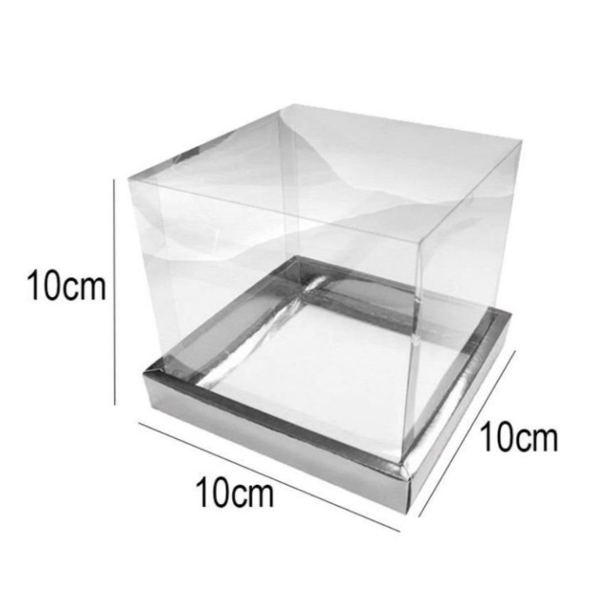 Caixa para Panetone 100g 10cm x 10 Prata -10 Uni Assk Rizzo
