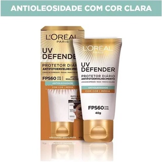 Protetor Solar facial loreal Antioleosidade Cor Média FPS 60 40g