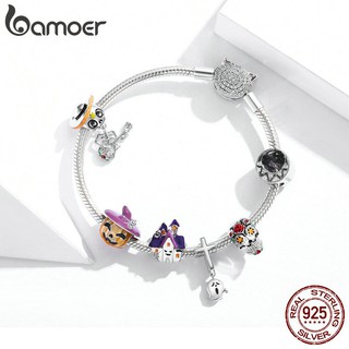 Bamoer Prata 925 Contas Halloween Série 6 Estilos Encantos Para Bracelet & Colar Jóias Diy Acessórios Bsc324