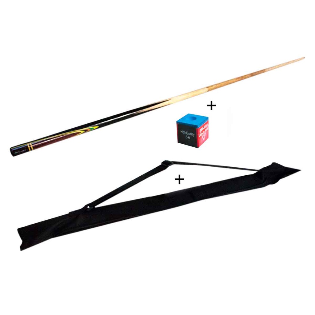 Taco Para Sinuca Snooker Bilhar Rosca 145 cm + Bolsa + Giz + Ponta em Oferta na Shopee