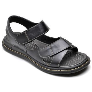 Papete Masculina Couro Legitimo C/ Velcro Ortopédica