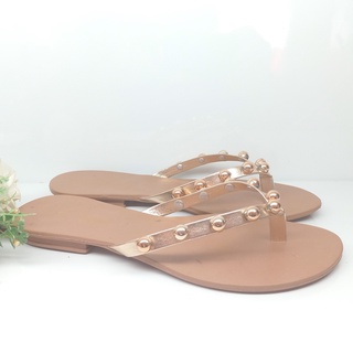 sandalia feminina daleia fashion rasterinha chinelo com enfeite sempre na moda
