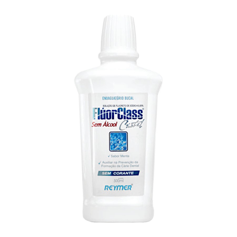 Enxaguante Bucal Fluorclass Cristal 500ml Sem Alcool - Reymer em Oferta na Shopee
