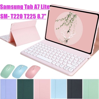 Samsung Tab A7 8.7 " T220 T225 2021 Witooth Keyboard With Leather Cover + Mouse