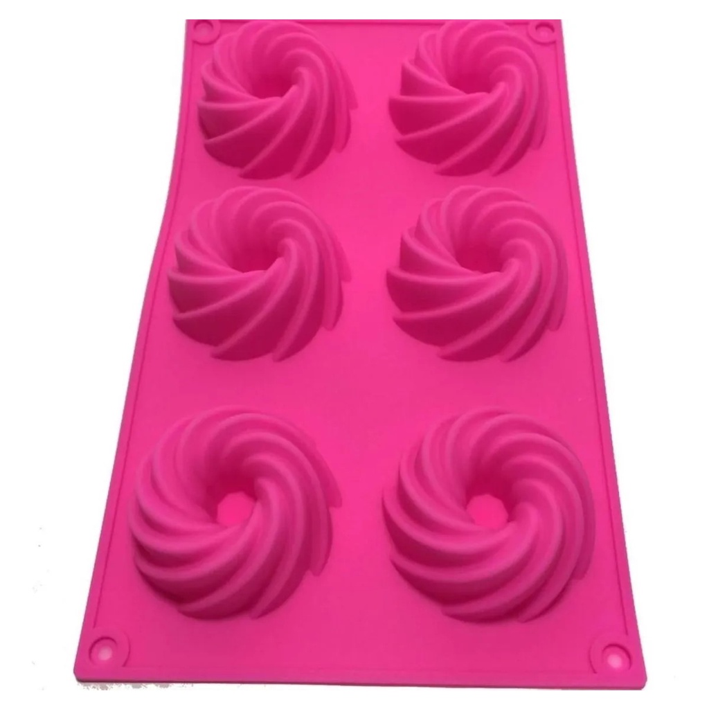 Forma Silicone Mini Bolo E Cupcake Espiral 6Cavidades | Shopee Brasil
