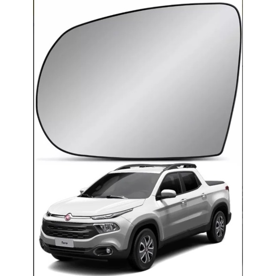 Lente Espelho Retrovisor Fiat Toro 2016/... Esquerdo Plano sem Grau 16x12