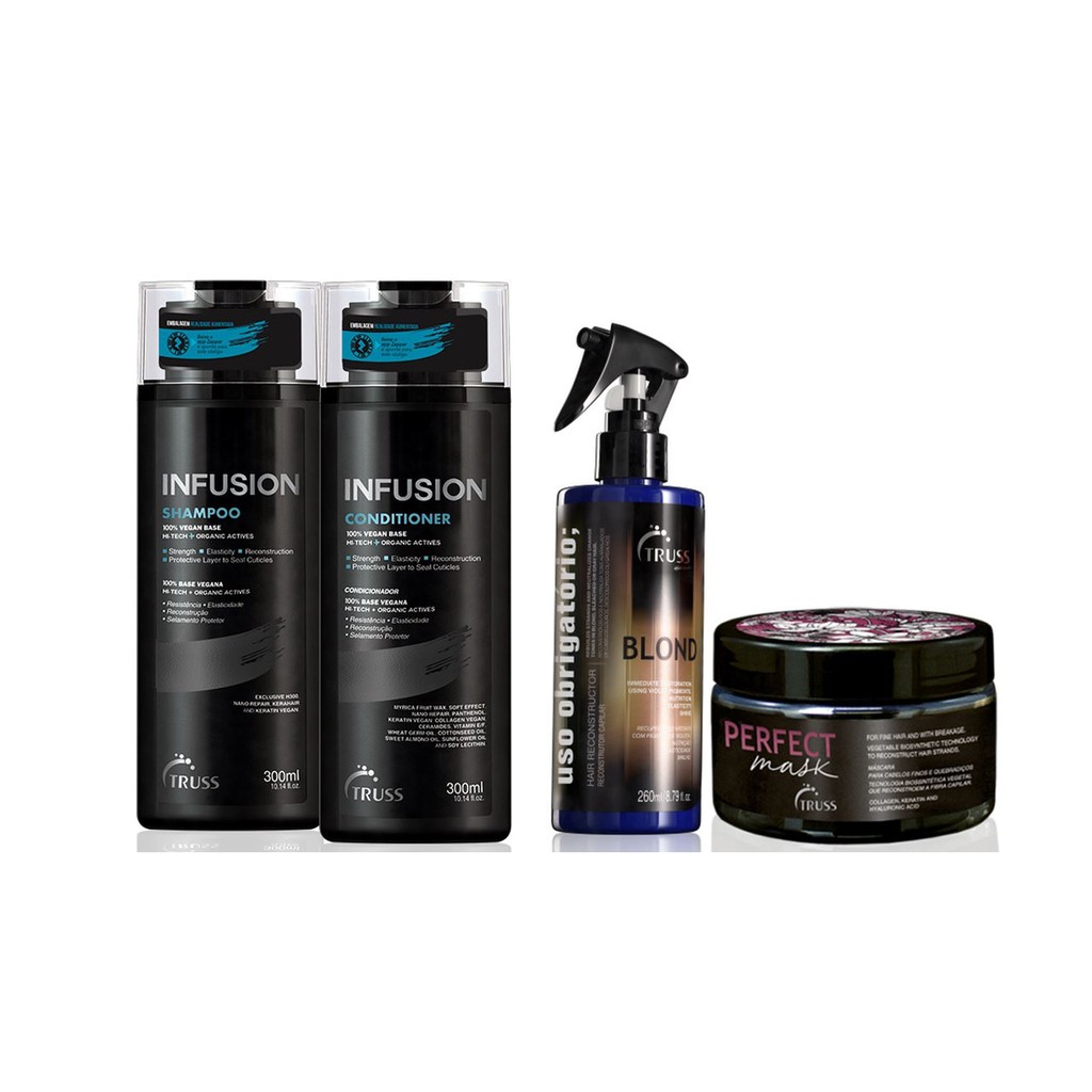 Truss Infusion Shampoo e Condicionador e Máscara Perfect e Uso Obrigatório Blond