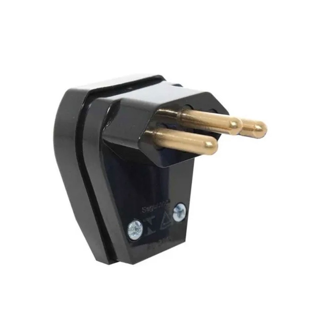 Plugue Macho 2P Com Prensa Cabo 250v 20a Preto - Pezzi