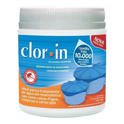 Cloro Orgânico Clor-in 25x20g Pote Pastilhas