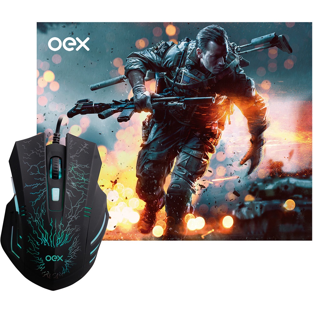 Combo Gamer Mouse Mousepad Stage Mc101 6 Botoes Led 2.400Dpi em Oferta na Shopee