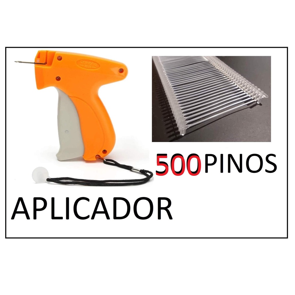 Kit Etiquetadora Aplicador de Etiquetas / Tag + 500 Pinos Plástico p Roupas e Tecidos em Oferta na Shopee