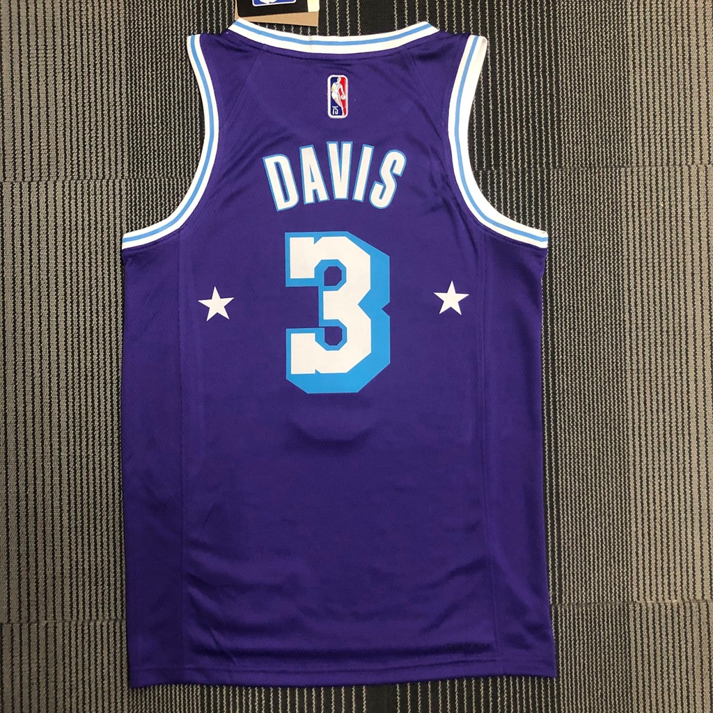 Camisa Masculina Los Angeles Lakers Anthony Davis Camiseta 2022 Púrpura De Basquete Jersey