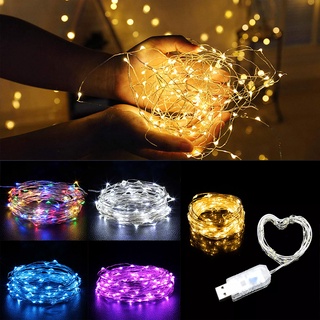 1M/2M/3M/5M/10M/20M USB Luzes De Fada De Fadas Cobre Com Fio De Decoração De Natal
