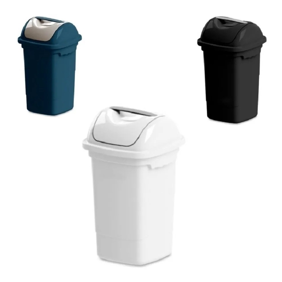 Lixeira Basculante Plástica 30 Litros Branca Plasvale em Oferta na Shopee