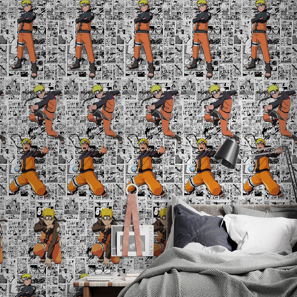 Papel De Parede Adesivo Lavável Quadrinho Mangá Naruto Anime
