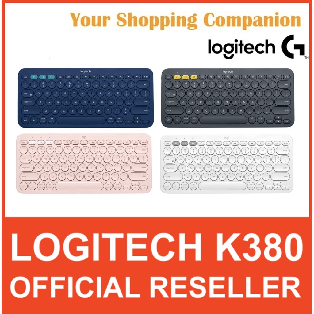 (Original) Teclado Bluetooth Sem Fio Logitech K380 K 380 Dente Azul Preto Azul Kb Rose Branco